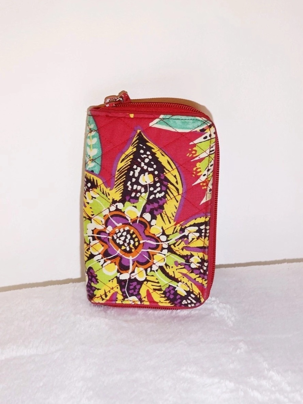 Vera Bradley Quilted Zip-Around Wallet Floral, pink